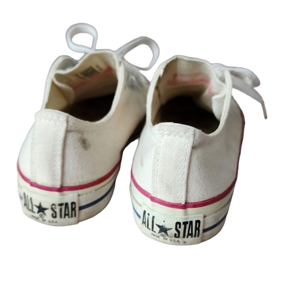 CONVERSE x VINTAGE Chuck taylor 80's white‎ low top sneakers USA Made men's 5 - Picture 5 of 16